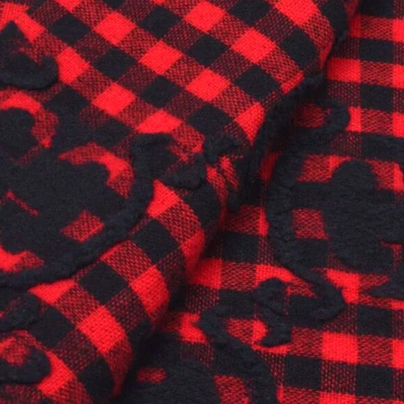 NEW GUCCI Red Blue Wool Check GG Monogram Logo Scarf $690 Authentic - Picture 4 of 8
